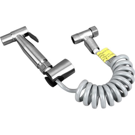 Pulvérisateur de bidet à main pour toilettes, jet pour couches en toile, acier inoxydable, ensemble de douchette de salle de bain, pression d'eau réglable (1/5)