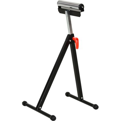 Support à roulettes HOMCOM, support réglable en hauteur, support auxiliaire, support de travail, jusqu'à 90 kg, métal, noir, 44 x 50 x 68-110 cm