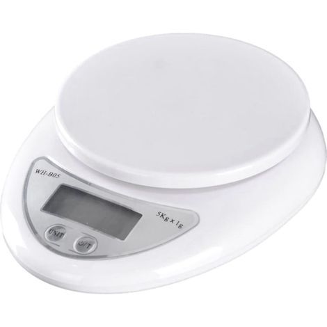 5kg Balance Électronique Cuisine Mini Précise Avec Fonction Tare Écran Lcd Grand Pour Peser Aliments Ingrédients Usage Domestique Sans Piles Blanc (1/5)