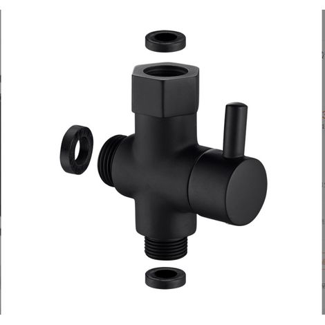 Robinet d'angle à une ou deux sorties pour WC, conversion multifonctionnelle, séparateur d'eau de douche, vanne triangulaire noire à trois sorties