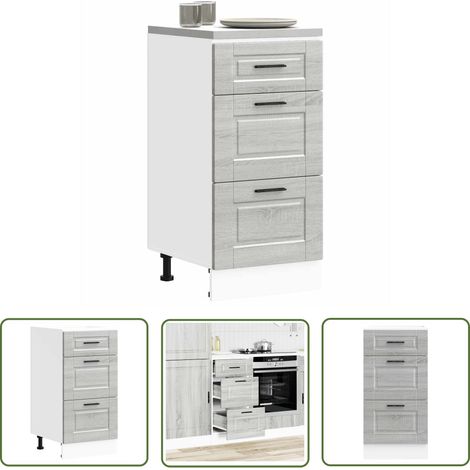 vidaXL Küchenunterschrank Porto Grau Sonoma Holzwerkstoff (1/5)