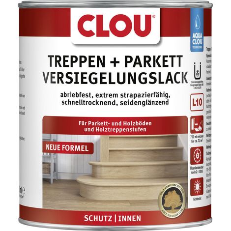 Aqua Clou Treppen- & Parkettlack 750 ml seidenglänzend Holzschutzlasur