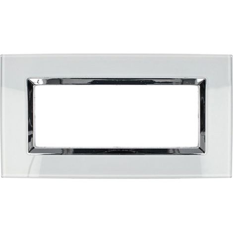 Placca Delux Vetro 2M 3M 4M 7M Bianco Compatibile Vimar Arke 7 POSTI (1/2)