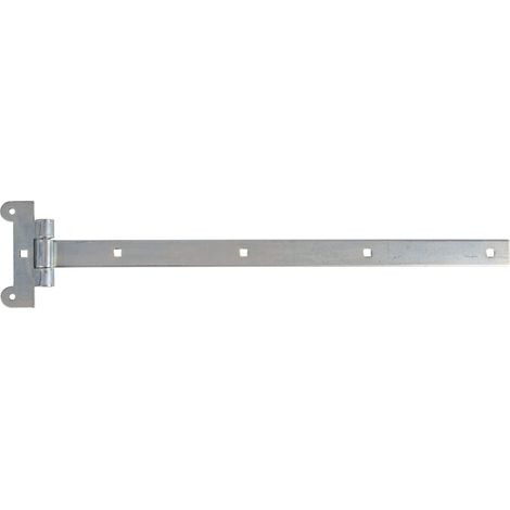 Penture festonnée avec goupille rivetée zinguée bande 491 x 30 mm charnière 115 x 45 mm