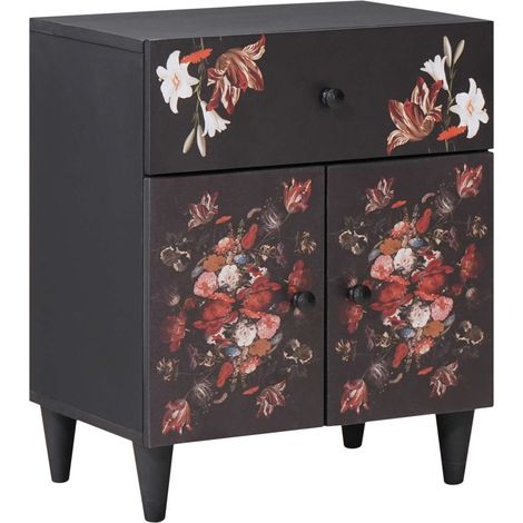 vidaXL Comodino Multicolore 50 x 33 x 60 cm Legno di mango