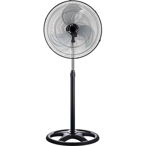 Ventilateur sur Pied 45 cm Noir, Hauteur Réglable 130 cm, 3 Vitesses, Minuterie 7,5 h, Moteur Silencieux, Oscillation, Base Stable pour Chambre, Bureau, Maison (1/5)