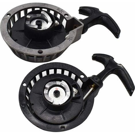 Leichtgängiger Seilzugstarter, Tianer 2 Stück Mini-Seilzugstarter aus Aluminiumlegierung, Booster-Rückstoßstarter, leichtgängiger Seilzugstarter, geeignet für 2-Takt 49CC Pocket Bikes, Minimoto, ATV,