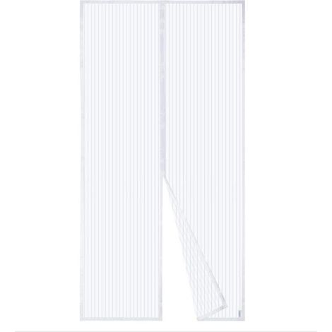 (120x220cm, Blanc)Moustiquaire Magnétique Pour Porte, Rideau en Maille, Joint Magnétique de Haut en Bas avec Fermeture Automatique, Maintient (1/4)