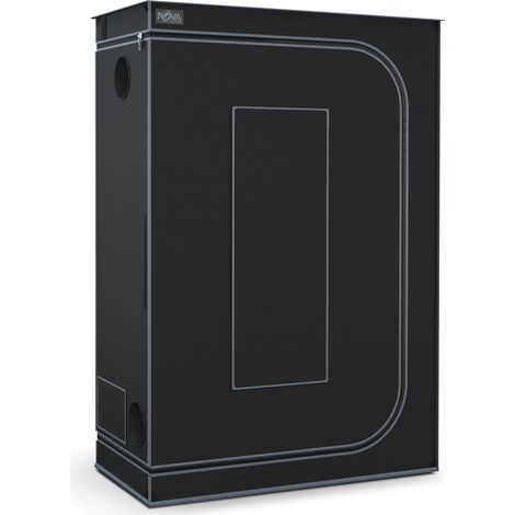 NovaGrove Growzelt 120x60x180cm, Growbox mit 1680D robuster & wasserdichter Außenschicht, Aluminium-Innenbeschichtung, mit Sichtfenster & Bodenwanne, A12 (Schwarz)