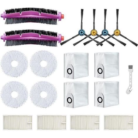 Replacement accessory kit for Eureka J12 Ultra robot vacuum cleaner – 2 brushes, 4 filters, 4 cloths, 4 bags