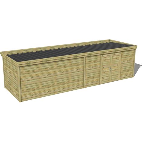 ABRI DE JARDIN bois traité 27mm, 9,1x2,6m, 24m2