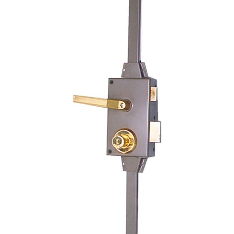 Fichet – Serrure multipoints en applique 787 Z 70645083 – Verrouillage 3 points – Cylindre doré – Version droite – Pour portes standards (1/2)