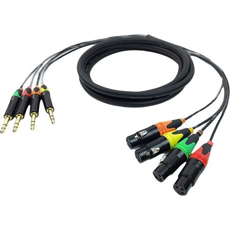 Convient pour câble TRS 6,35 mm vers XLR, prise jack 6,35 mm, audio stéréo, ligne symétrique vers XLR, 90 cm.