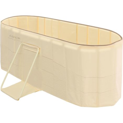 Baignoire pliable pour adulte - En PVC - Avec couvercle - Pour le spa à domicile - 150 x 55 x 50 cm - Jaune