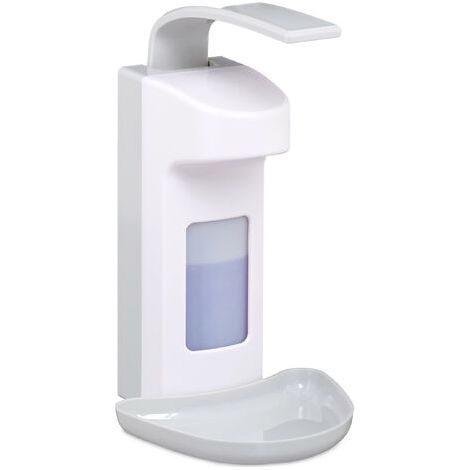 Distributeur de savon mural 500 ml, savon liquide, cabinet médical entreprise bureau, blanc (1/5)