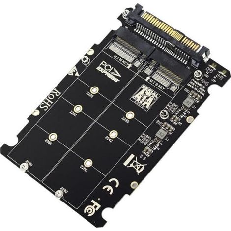 2 en 1 M.2 NVMe SATA U2PCB M.2 NVME SSD Clé M Clé B SSD Vers U.2 SFF-8639 Adaptateur PCIe M2 Convertisseur PièCes D'Ordinateur (1/4)