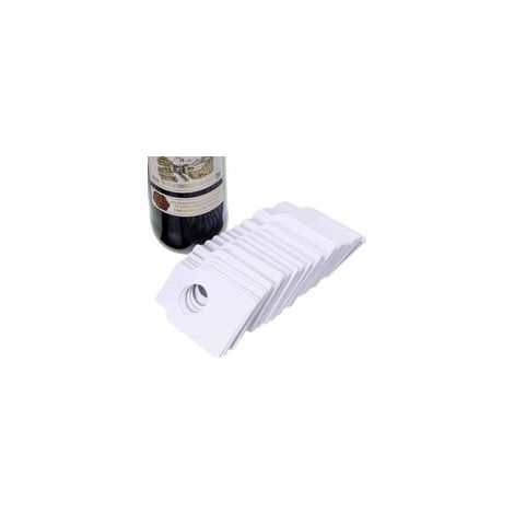 Lot de 100 étiquettes en papier kraft pour bouteille de vin, porte-bouteilles, porte-bouteilles, champagne, boissons, blanc (1/5)