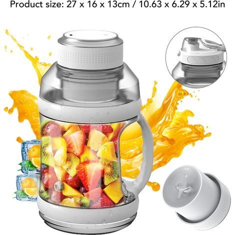 Ortviai Mixeur Portable 2 L USB-C, Blender Électrique Sans Fil pour Smoothies et Jus, 18 000 tr/min, BPA-Free (1/4)