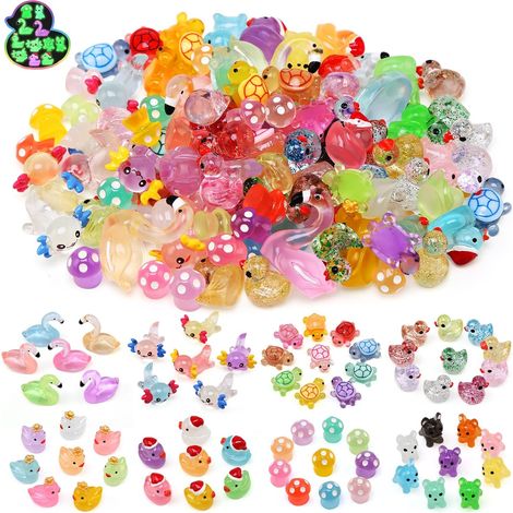 Lot de 100 Pièces Mini Canard en résine, Mini Canards Petites Figurines Miniatures Figurines De Canard Figurines Miniatures Décoration pour Bricolage - Aquarium Jardin Paysage - Maisons de pou (1/5)