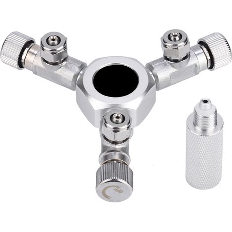 Diviseur CO2 - Régulateur 3 Voies - Pour Aquarium - Alliage D'aluminium Et Acier Inoxydable - 1 Pièce (1/5)