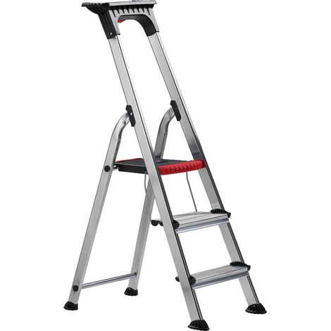 Escabeau RS PRO en Aluminium 3 marches , hauteur déployée 1.244m ( Prix pour 1 ) (1/2)