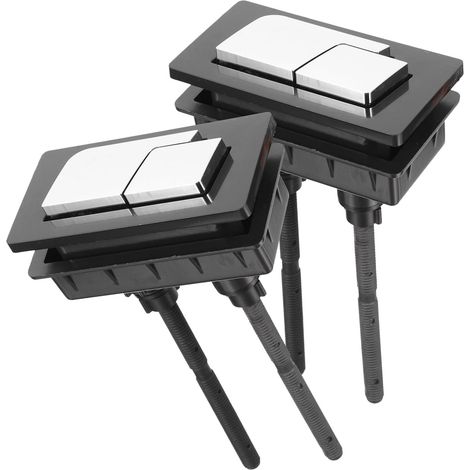 Bouton-poussoir Wc Double Noir Abs pour réservoir WC 2 Pièces (1/5)