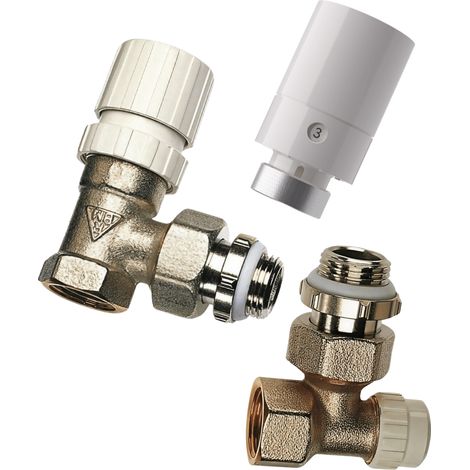 RBM – Pack robinet thermostatique équerre 1/2" avec coude de réglage – Régulation précise – Installation rapide et facile – Économie d'énergie