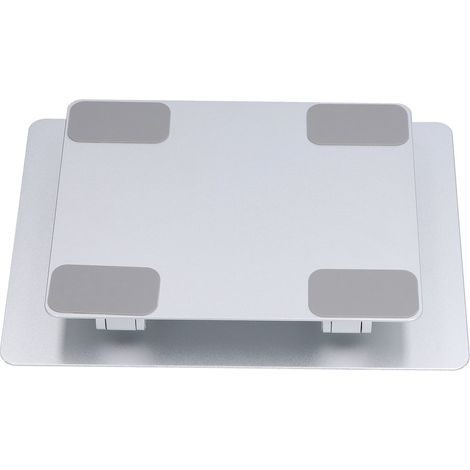 Support pliable en alliage d'aluminium argenté pour ordinateur portable (jusqu'à 18 pouces), avec système de refroidissement intégré. (1/5)