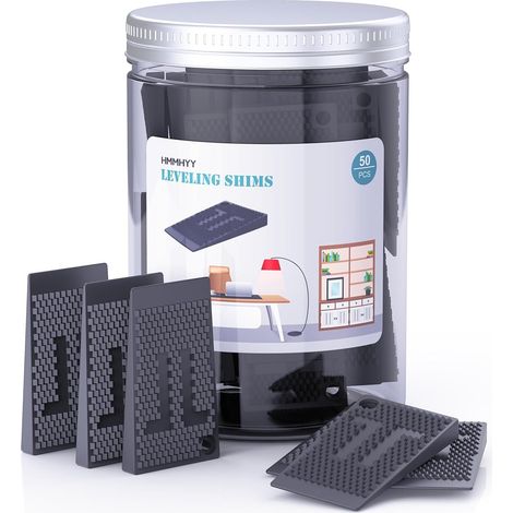 50 Piece Cales en Plastique, Plastic Wedges for Leveling, cale pour Meuble,cale Caoutchouc, pour Meubles,Table, Chair, Cabinet, Table Feet, Cales polyvalentes pour Le Bricolage et Le Travail (1/5)