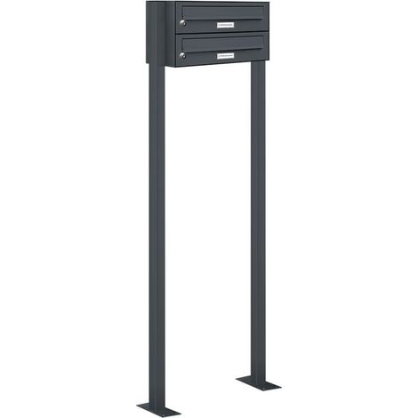 2er Standbriefkasten Anlage Freistehend RAL 7016 - Anthrazit (1/5)