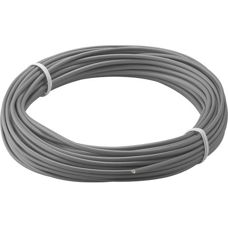Goobay 55047 Alambre trenzado de cobre 1 núcleo aislado/cable trenzado de cobre/núcleo de alambre campana 18 x 0,1mm / cable trenzado AWG 26 / cable trenzado gris 10m