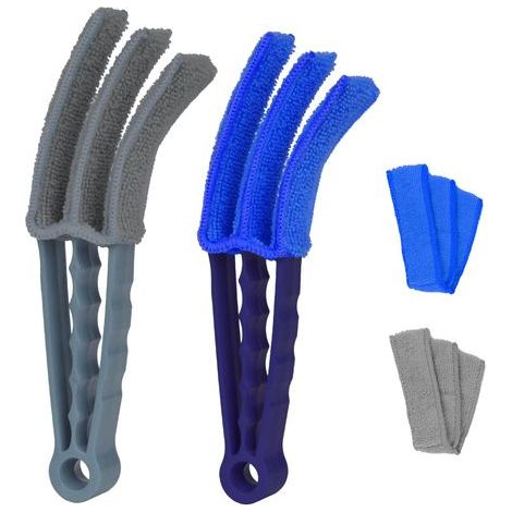 Stores Outils de Nettoyage,2Pcs Brosses de Nettoyages pour Store, 2Pcs Chiffons de Nettoyages, Nettoyage des Stores Ensemble pour Stores pour Claviers Climatiseurs de Voiture (1/5)
