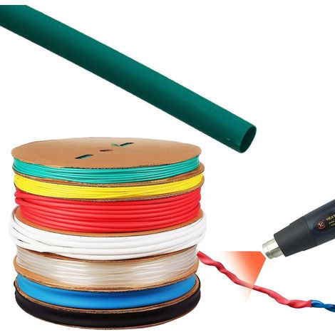 Tubo Termorestringente Verde 70mm 1m – Flessibile e Autoestinguente  Riduzione 2:1, Resistente UV, Impermeabile  Elettronica, Telecomunicazioni, Automotive