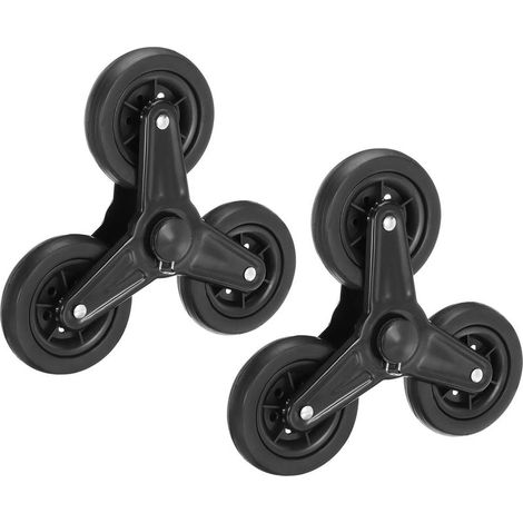 Rouges et changements de monte-escaliers, 20 cm (8 pièces), lot 2, mousse de caoutchouc, pour chariot de courses pliable et roulettes, noir. (1/5)