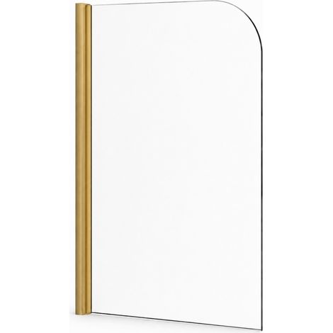 OTITEC Pare-baignoire MURANO 80 x 140 cm doré brossé verre transparent 6 mm (1/3)