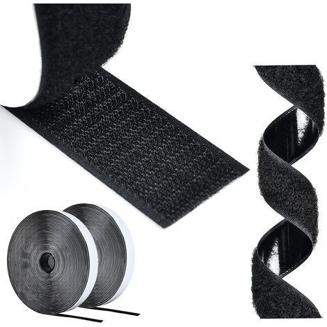 TAISHENGDA-Scratch Autocollant Double Face,5m Bande Scratch Adhésif Bande Agrippantes Adhésives Autocollant,30mm Adhésives puissant Hook Loop Rubans pour Ménage,Bricolage Et l'artisanat