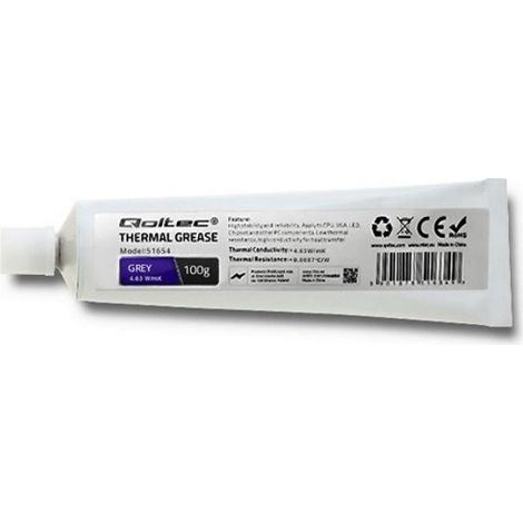 Qoltec 51654 Grasa térmica 4,63 W / m-K 100g gris (1/3)