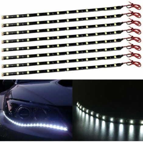 Ulisem BETT 8 pezzi 12V SMD LED Strisce luminose per auto e moto 30 cm Bianco