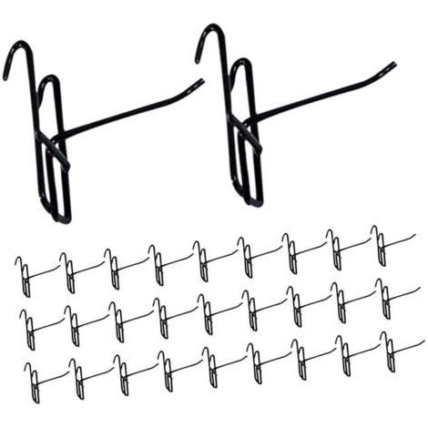 50pcs Black Metal Hooks for Exhibition Grid Heavy Duty Hooks for Metal Shelves Grid Panels and Pegboard Holder for Tools Jewelry and Accessories (1/4)