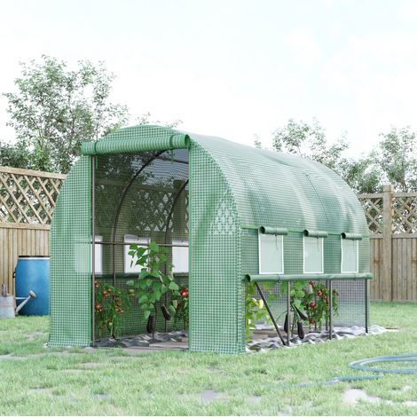 Serra da giardino tunnel con 6 finestre 295x200x200 cm OKMYHOME (1/4)