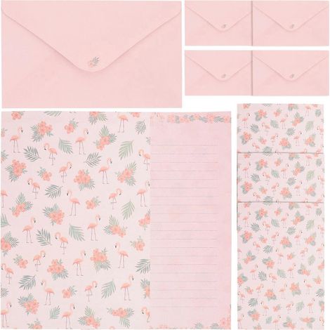 Lot de 5 enveloppes à lettres style vintage-15.00X9.00X0.10CM-Pink