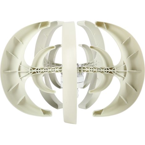 Kit éolienne 1200W, générateur à 5 pales, moteur AC, système solaire, type lanterne, double couche, blanc (48V) (1/5)