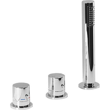 Sapho - Mitigeur thermostatique pour montage sur bord de baignoire, 3 éléments, chrome TH102 (1/2)