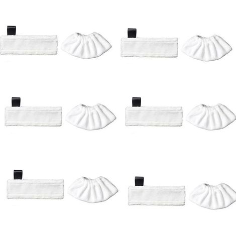 Compatible avec les accessoires de chiffon vapeur Karcher Black Label et le balai vapeur Karcher Magic Floor Mop SC Series (6 Black Label + 6 chiffons vapeur fins) (1/4)