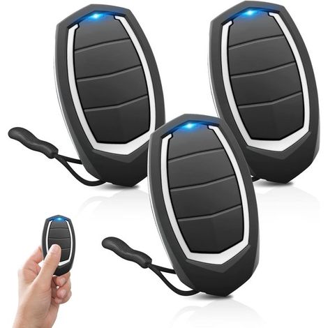 Telecomando per cancello 433,92 MHz per MOTORLINE Falk MX4SP MXS4SP MX5SP RCM DSM trasmettitore per cancello/porta da garage nero (set da 3 pezzi). (1/5)