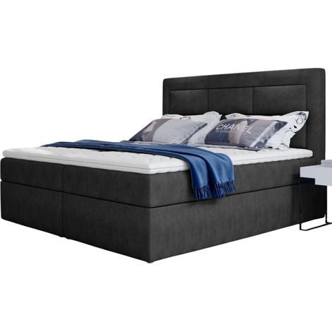 Lit continental tissu gris anthracite Balore-160x200 (1/5)