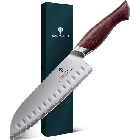 Couteau Santoku Japonais 18cm, Couteau de Cuisine Professionnel (1/5)