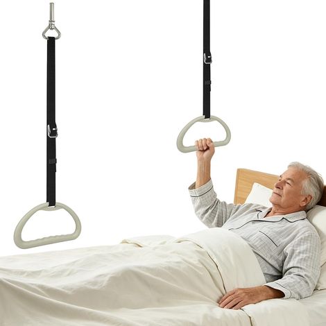 Höhen- und tiefenverstellbares Bettgitter von 20 bis 200 cm Bettgitter mit trapezförmigem Griff für Menschen mit Behinderung, Senioren und Personen mit eingeschränkter Mobilität – bis 300 kg (1/5)
