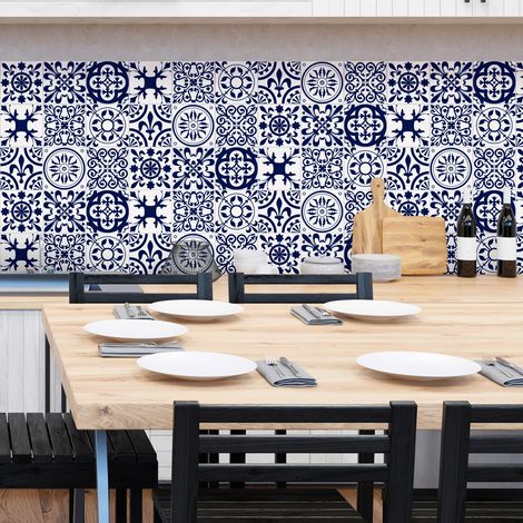 Sticker Mural Carrelage adhésif Cuisine Salle de Bain - 9 STICKERS CARRELAGES AZULEJOS ORNEMENTS ANTIQUES VINTAGE - 9stickers10x10cm (1/5)