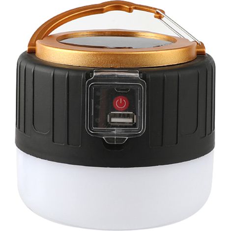 Lámpara solar de camping para uso exterior, luz de emergencia, iluminación LED solar para tienda de campaña o camping con salida USB. (1/5)